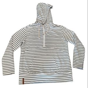 XXXL Ampersand Sweatshirt Half Zip Hoodie shirt cream and sage thumb holes